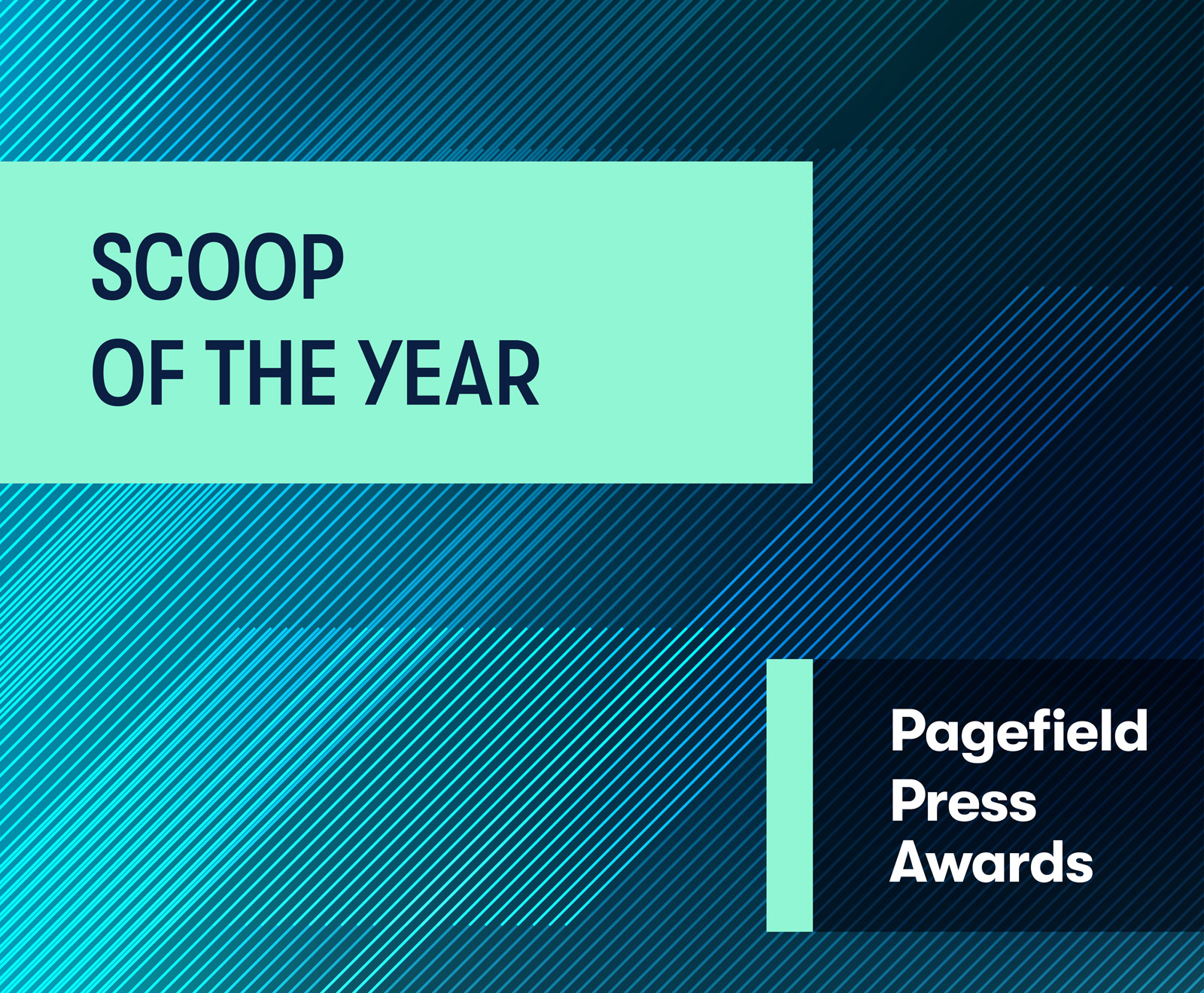 Announcing the finalists for the 'Scoop of the Year' award at Pagefield